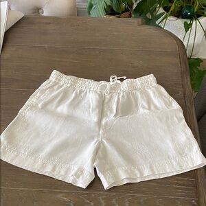 Tommy Bahama White Linen Drawstring Bermuda Shorts